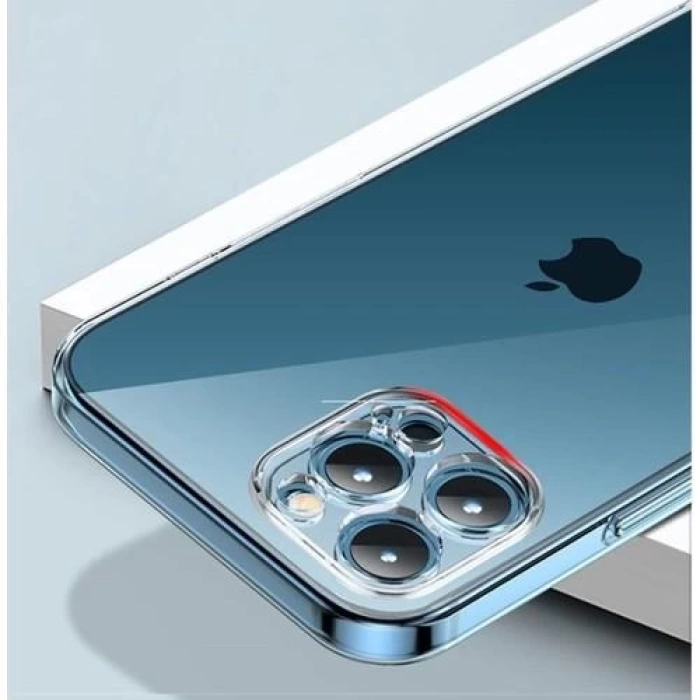 iPhone 13 Pro Max Kamera Korumalı Şeffaf Tıpalı Silikon Kılıf