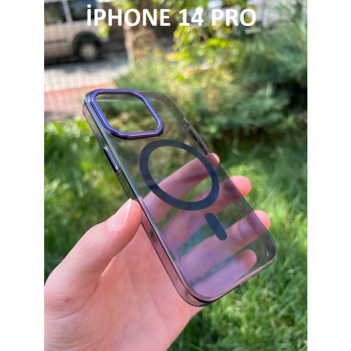 İphone 14 Pro Hybrid Magsafe Animasyonlu Sararmaz Kılıf