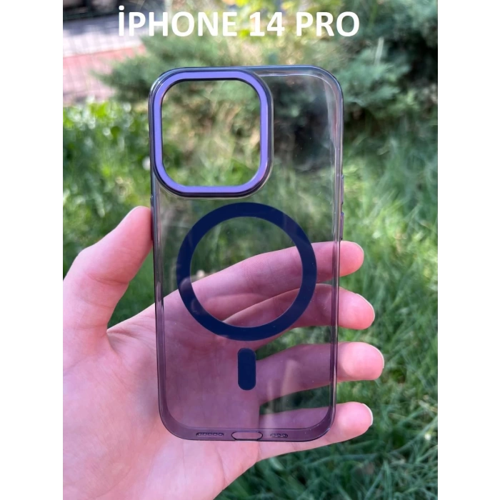 İphone 14 Pro Hybrid Magsafe Animasyonlu Sararmaz Kılıf