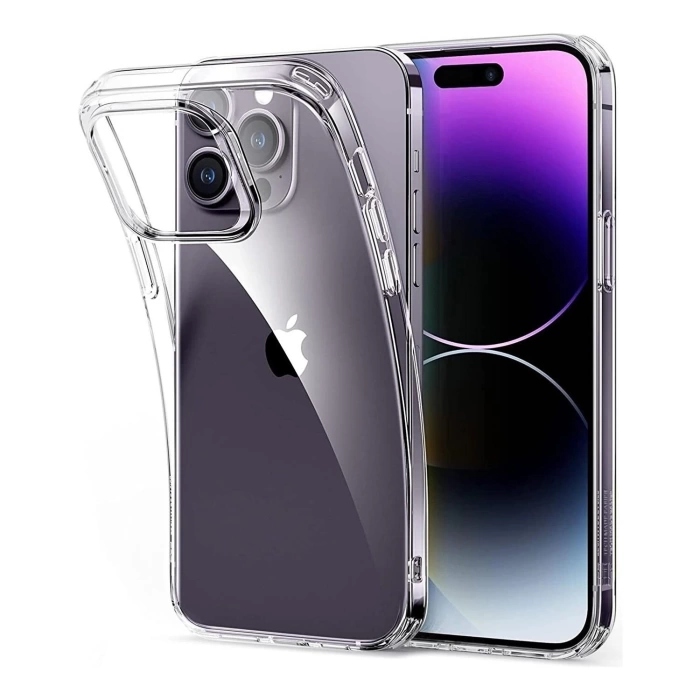 İphone 14 Pro Max Şeffaf Korumalı Tıpalı Silikon Kapak-Kılıf​​​​​​​​​​​​​​​​​​​​​​​​​​​​​​​​