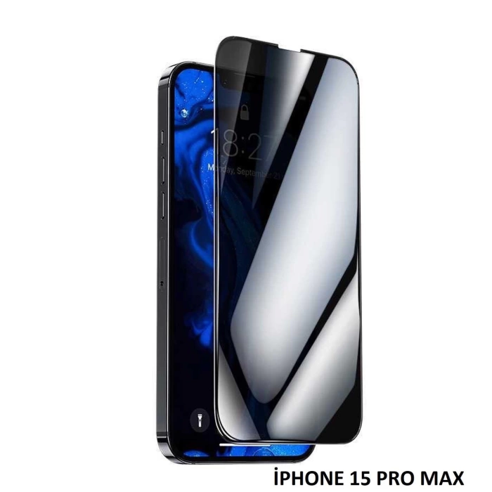 İphone 15 Pro Max Anti Statik Tam Kaplayan Hayalet Kırılmaz Cam