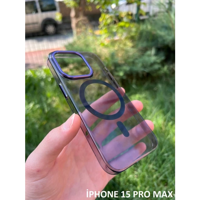 İphone 15 Pro Max Hybrid Magsafe Animasyonlu Sararmaz Kılıf