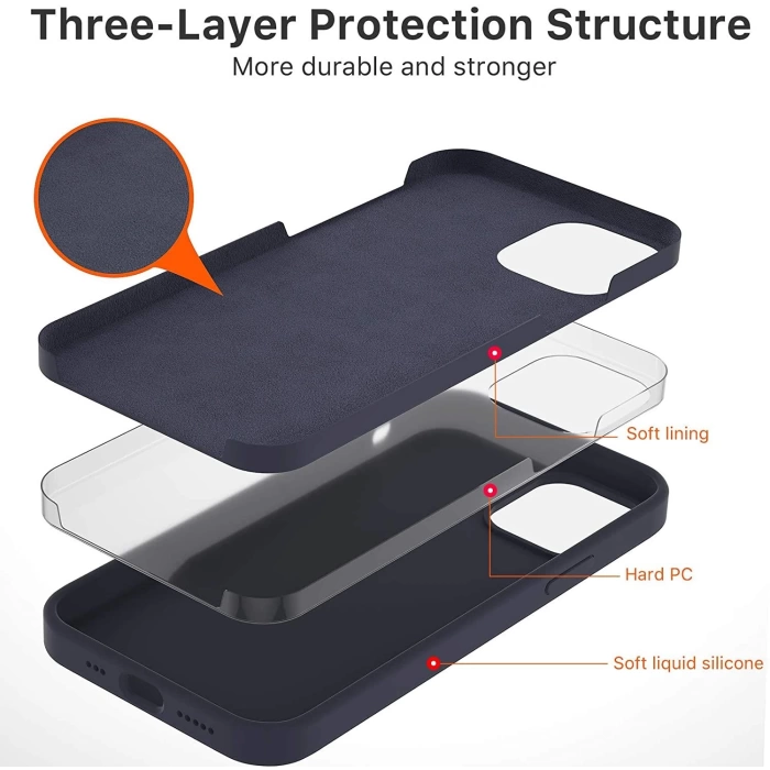 İphone Silikon Case Mikrofiber İç Arka Koruma Telefon Kılıfı