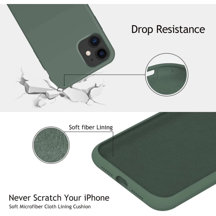 İphone Silikon Case Mikrofiber İç Arka Koruma Telefon Kılıfı