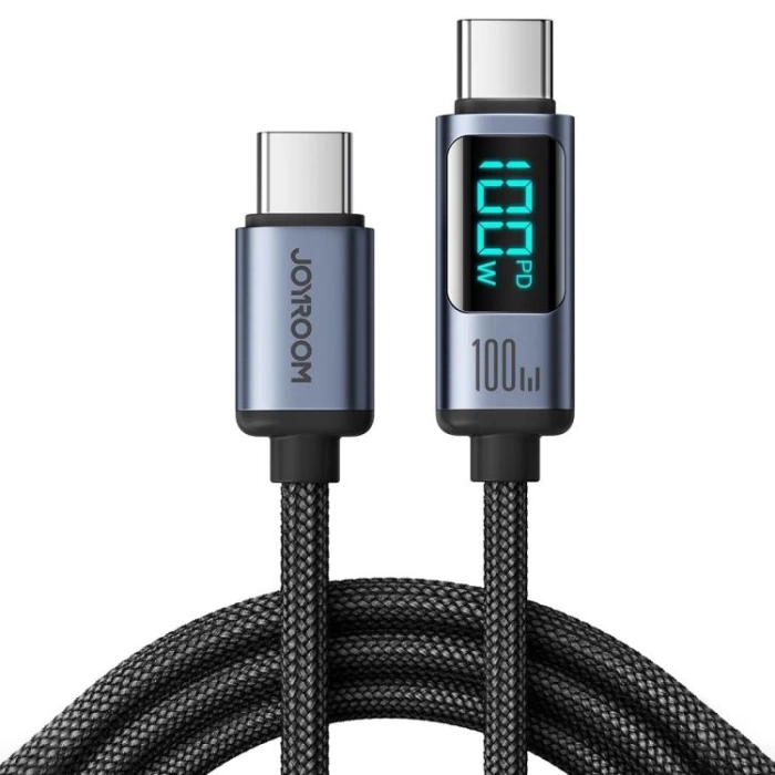 JOYROOM 100W USB-C / Type-C Dijital Ekranlı Hızlı Şarj Data Kablosu