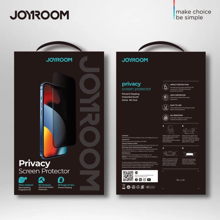 Joyroom JR-PF082 iPhone 7/8 Plus 2.5D Privacy Hayalet Ekran Koruyucu