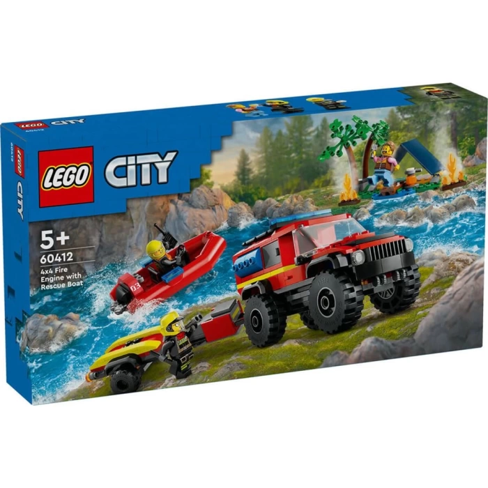 LEGO City 4x4 Kurtarma Botlu İtfaiye Kamyonu 60412