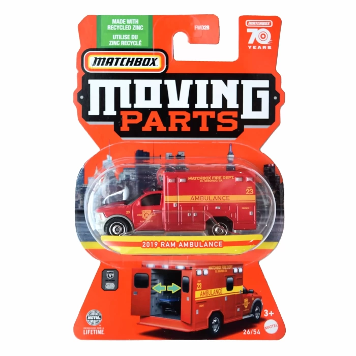 Matchbox Moving Parts 2019 Ram Ambulance-HLG11