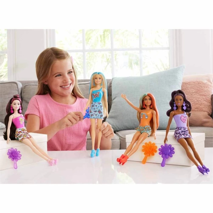 Renk Değiştiren Barbie Gökkuşağı Serisi Sürpriz Paket HRK06