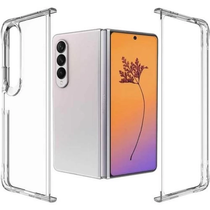 Samsung Galaxy Z Fold 4 Sert Kristal Kapak Koruma Kılıf - Şeffaf