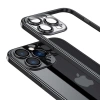 İphone 13 Pro Max Darbe Emici Şeffaf Kenarları Renkli Sert Lazer Lensli Kılıf