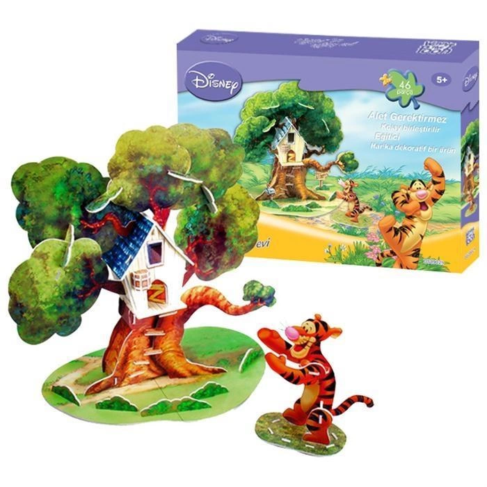 Cubic Fun 3D 46 parça 3 Boyutlu Puzzle Tigger’ın Ağaç Evi