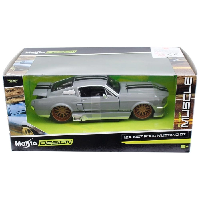 Maisto Ford Mustang GT 1967 1:24 Model Araba Gri