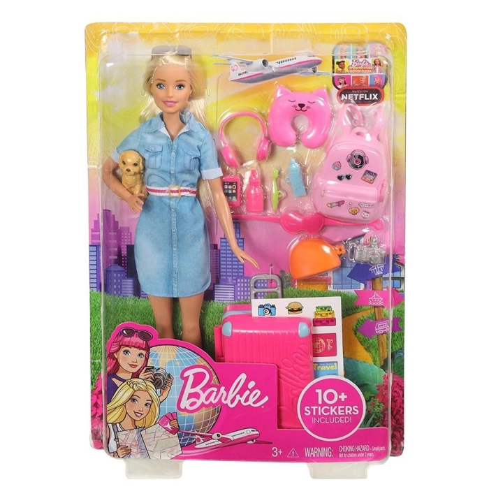 Barbie Seyahatte Bebeği ve Aksesuarları