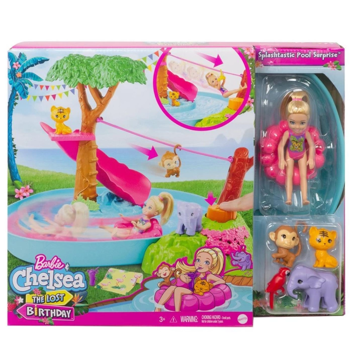 Barbie ve Chelsea Kayıp Doğum Günü Havuz Partisi Oyun Seti