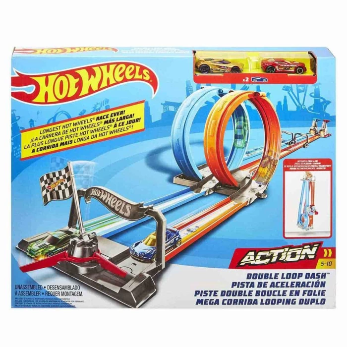 Hot Wheels Çift Çemberde Depar Pist Seti