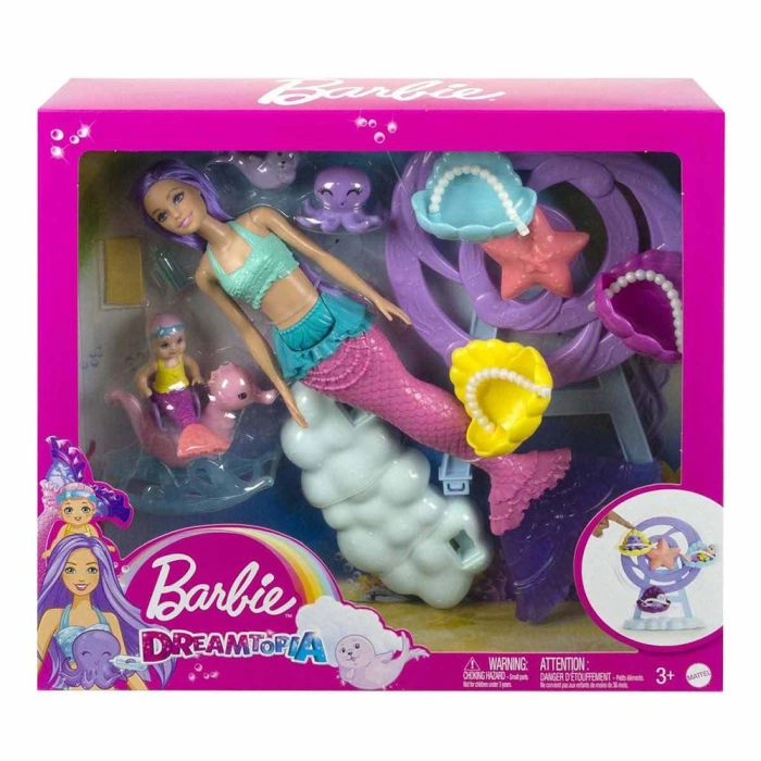 Barbie Dreamtopia Denizkızı Bebek ve Çocuk Oyun Alanı HLC30
