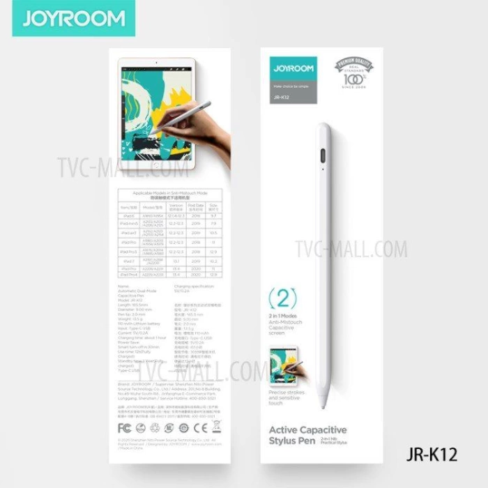Joyroom İos & Android Dokunmatik Ekranlı Cihazlar İçin Otomatik Çift Modlu Kapasitif Kalem