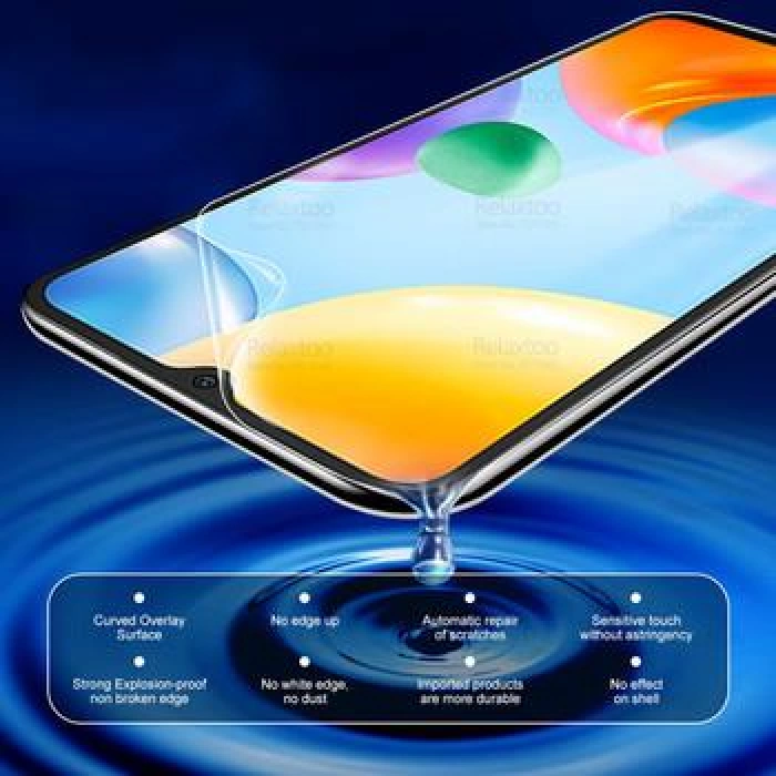Samsung A22 Uyumlu Esnek Dayanıklı Blue Nano Ekran Koruyucu