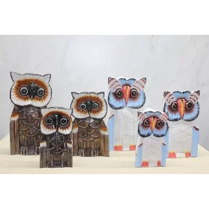 Populermarketim - Ahşap 3lü 50 Cm Baykuş Seti 3sutama-6