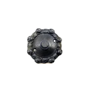 Populermarketim - Antika Tarz Dekoratif Pirinç Güllü Kapı Zili - 75mm, Oksit