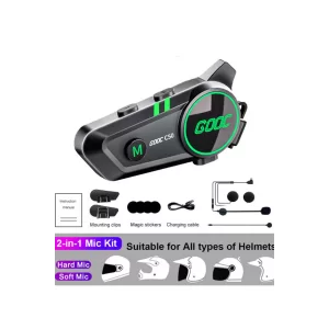 Populermarketim - C50 2x Motosiklet Intercom Kask Kulaklık 1500 Mah Rgb Işıklı Çift Eşleşme