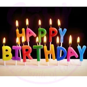 Populermarketim - Rengarenk Happy Birthday Yazılabilen Doğum Günü Mumu