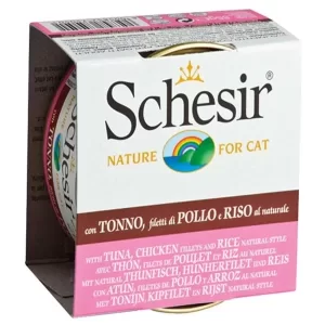 Populermarketim - Schesir Ton Balıklı Ve Tavuklu Naturel Konserve Kedi Maması 85 Gr