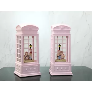 Populermarketim - Telefon Kulübeli Kış Masalı Işıklı Müzikli Kar Küresi Alk3409