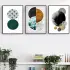 Geometrik Tasarım Metal Çerçeveli Tablo Seti Siyah