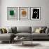 Bauhaus Geometrik Figürler Siyah Çerçeveli 3lü Ahşap Tablo Seti