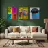 Vibrante Pop Art Kuş ve Hayvanlar Siyah Çerçeveli 3lü Ahşap Tablo Seti