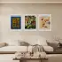Kandinsky Soyut Sanat Koleksiyonu Beyaz Çerçeveli 3lü Ahşap Tablo Seti