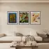 Kandinsky Soyut Sanat Koleksiyonu Siyah Çerçeveli 3lü Ahşap Tablo Seti