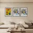 Kandinsky Dinamik Soyutlar Siyah Çerçeveli 3lü Ahşap Tablo Seti
