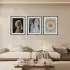 Sanat Eserleri Üçlüsü Siyah Çerçeveli 3lü Ahşap Tablo Seti