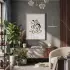Akışkan Abstre Toprak Tonları Doğal Ahşap Çerçeveli Tablo Salon Oturma Odası Duvar Dekoru