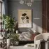 Bej Ginkgo Minimalist Doğal Ahşap Çerçeveli Tablo Koridor Ofis Kanvas Görünümlü Salon Oturma