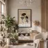 Bej Ginkgo Minimalist Siyah Ahşap Çerçeveli Tablo Poster Dekoratif Obje Ev Aksesuarları Modern