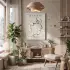 Minimalist Yüz Profili Beyaz Ahşap Çerçeveli Tablo Kanvas Görünümlü Salon Oturma Odası Duvar