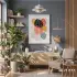 Renkli Soyut Monstera Beyaz Ahşap Çerçeveli Tablo Dekoru Poster Obje Ev Aksesuarları Modern