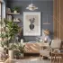 Minimalist Vazo Çiçekler Beyaz Ahşap Çerçeveli Tablo Bohem Modern Sanat İç Mekan Yatak