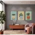 Minimalist Bitki Sanatı Seti 3lü Siyah Çerçeveli Tablo Seti Tablo Çerçeve Duvar Dekoru Ev