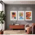 Modern Tropikal Üçlü 3lü Beyaz Çerçeveli Tablo Seti Poster Tablo Duvar Tablo Ev Dekorasyonu