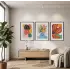 Modern Tropikal Üçlü 3lü Siyah Çerçeveli Tablo Seti Poster Tablo Duvar Tablo Ev Dekorasyonu