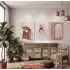 Bohem Terracotta Figürler 3lü Beyaz Çerçeveli Tablo Seti Bohem Tablo Tablo Çerçeve Salon Duvar