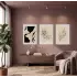 Soyut Bej Siyah Trio 3lü Ahşap Çerçeveli Tablo Seti Poster Tablo Duvar Tablo Ev Dekorasyonu