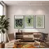 Yeşil Minimalist Bohem 3lü Siyah Çerçeveli Tablo Seti Bohem Tablo Resim Çerçevesi Tablo Salon