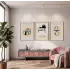Bohem Minimalist İç Mekan Çizimleri 3lü Ahşap Çerçeveli Tablo Seti Bohem Tablo Poster Tablo Resim