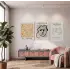 Matisse Esintili Soyut Sanat Üçlüsü 3lü Beyaz Çerçeveli Tablo Seti Resim Çerçevesi Tablo Salon